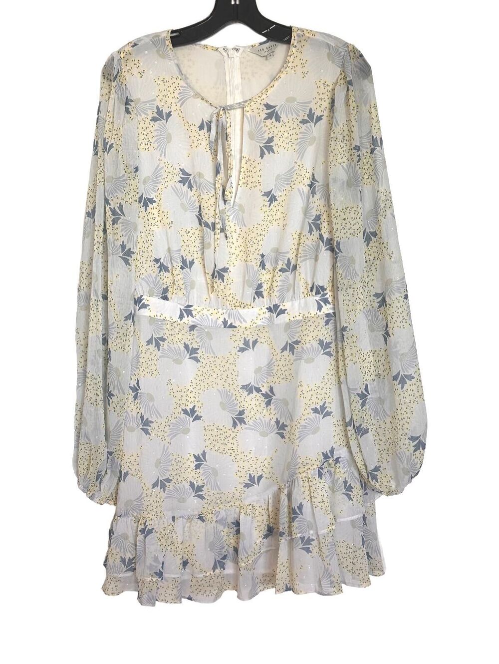 Ted Baker Suziiee Waisted Mini Dress With Asymmetric Ruffles - 5 (12)EUC